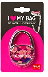 Legami - Gancio porta Borsa, da Tavolo, antiscivolo, 4x6,5 cm, Sostiene fino a 4 kg, Today I choose Happiness, Tema Flowers