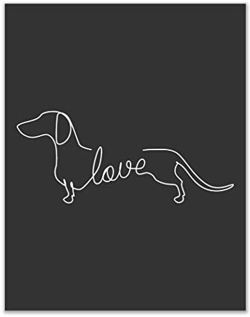 Wandbild, Motiv: Dackel, Liebe, Hund, 28,9 x 35,6 cm, Geschenkidee für Welpenliebhaber