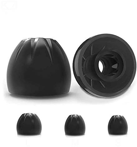 KZ Cuscinetti di ricambio per auricolari, 3 paia, taglia L, M, S, Starline, in silicone, per auricolari in-ear (nero), S, M, L (SL1)