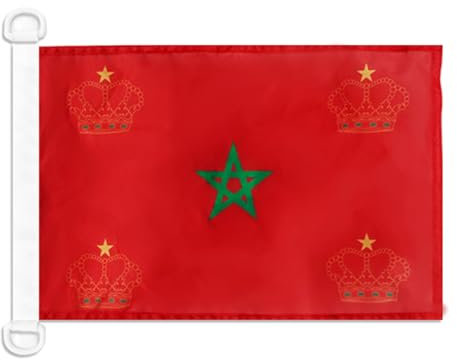 BANDERA NAUTICA PABELLÓN DE GUERRA MARRUECOS 45x30cm - Pabellón de conveniencia MARROQUÍ - PABELLÓN NAVAL 30 x 45 cm anillos - AZ FLAG