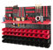 90-tlg. Werkzeugwand Set 1152 x 780 mm Werkstattwand mit 44 Stapelboxen Werkstattregal Lochwand mit Werkzeughaltern für Werkstatt Lagersystem Werkstatteinrichtung Kunststoff