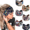 6 Stück Stirnbänder Damen Frauen Breites Haarband Boho Blumendruck Leopard Knot Elastische Lauf Yoga Kopfwickel Haarbänder Mehrfarbig