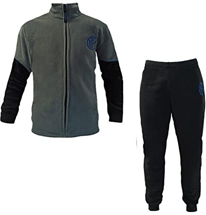 Pigiama in Pile Uomo Mezza Zip/Full Zip Inter Prodotto Ufficiale Art. IN14118 (Antracite, S)