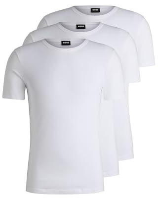BOSS Herren Rn 2p Co/EL T-Shirt, New - White100, XL EU