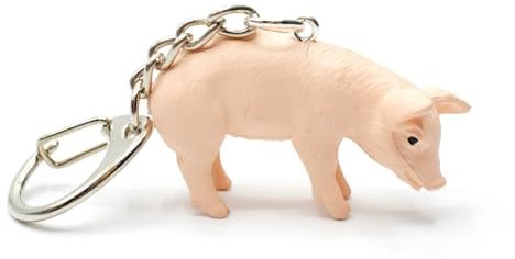 Miniblings Schweine Schlüsselanhänger Bauernhof Schwein Ferkel | Für Tasche und Rucksack, montiert in Berlin, mit Glücksschwein
