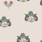 Joules Indienne Block Print Dawn Grey Wallpaper | Easy Paste The Wall Application | Grey Floral Design | Eco Friendly