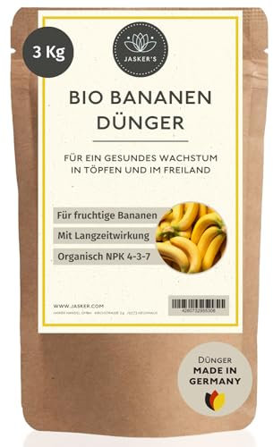 Bio Bananendünger Langzeit 3 Kg - 100% Bio-Dünger mit Vinasse & viel Kalium - Organischer Biodünger für Bananenpalme Musa Basjoo - Dünger für Bananenpflanzen - Mediterraner Dünger