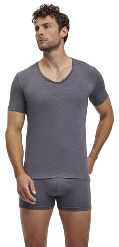FALKE Herren Daily Comfort 2-Pack Deep V Neck Unterwäsche bequemes Unterhemd hautfreundlich Kurzarm mit tiefem V-Ausschnitt im Multipack schnelltrocknende atmungsaktive nachhaltige Baumwolle 2 Stück | Softe Baumwolle mit Elasthan