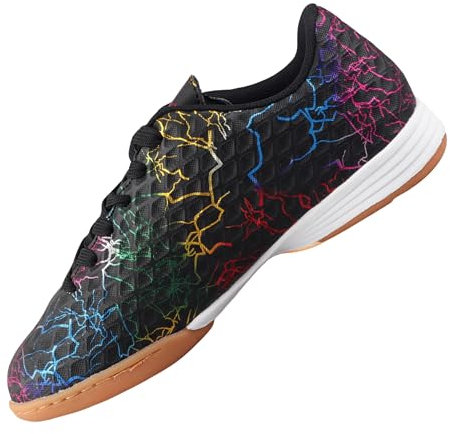 Vizari Zodiac Junior-Fußballschuhe für den Innenbereich, synthetische Hallenfußballschuhe mit Gummisohle, langlebig und maschinenwaschbar für Jugendliche, ideal für Indoor-Fußball und Futsal, Schwarz,