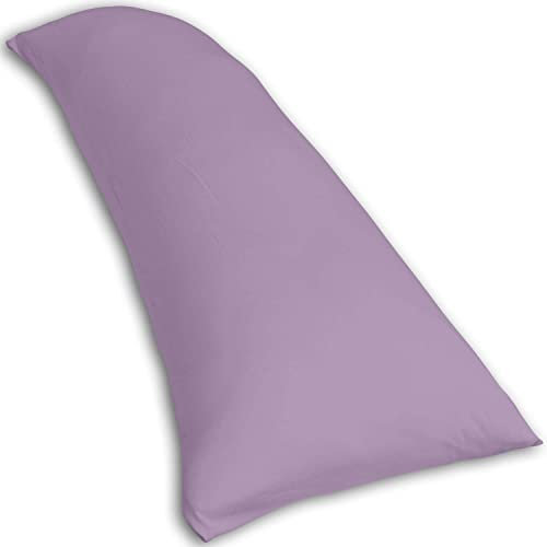 Traumreiter Visco Dream XL Seitenschläferkissen mit Bezug Baumwolle Flieder, 140x50 Extrabreites Memory Foam, Schwangerschaftskissen Gel Stillkissen XXL, Body Pillow langes Seitenschläfer Kissen