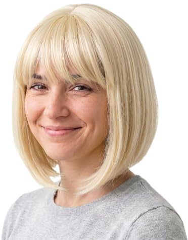 Sonia Originelli Kunsthaar Perücke Bob Kurze Haare Blond - Fanartikel Karneval Fasching EM WM Pagenkopf Fan