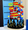 JeVenis Superhero Birthday Cake Decoration Superhero Party Favors Cupcake Cake Decoration Superhero Cake Decoration Superhero Birthday Party, Blue-red