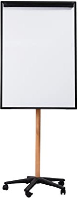 Bi-Office Essence mobiles Flipchart mit Sternfuß, magnetischer Oberfläche aus lackiertem Stahl, Struktur aus schwarzem Aluminium und Holz