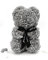 Amtang Rose Flower Bear Artificial Flower Hand Made Bear For Valentine's Day Birthdays Romantic Weddings Christmas Rose Gifts (25cm Grey)