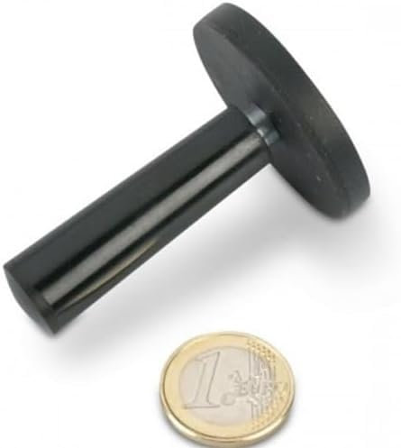 2 x Magnetsystem Neodym Gummimantel schwarz mit Griff Ø 43 mm - hält 10 kg - 2 Stück - Magnetsysteme mit Gummi-Mantel (Anti-Rutsch-Beschichtung) für Industrie und Zuhause