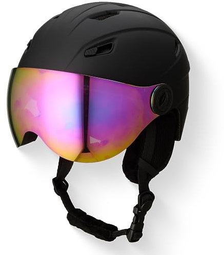 GOOFF Speed Skihelm mit Visier - Helm mit Belüftung und Schutz – Leichtgewicht und Renn-Design – integrierte Skibrille – für Männer und Frauen - M