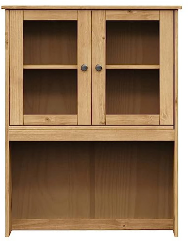 Tidyard Aufsatz für Highboard Schrank Anrichte Sideboard Kommode Schrankaufsatz Aufsatzschrank 78x30x100 cm Massivholz Kiefer