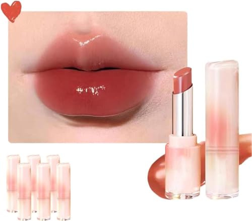 Juicy Lipstick, Plumping Lip Balm, Jelly Plumping Lip Tint Lip Gloss Mirror Finish, Long Lasting Lip Stain Moisturizing Lipstick Lip Moisturizer for Women (5#)