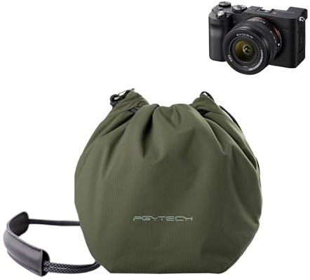 PGYTECH OneGo Small Camera Bag, Cute Drawstring Camera Pouch Handbag Compatible with Mirrorless Cameras/Nikon/Canon/Sony/Fujifilm, for Instax/Action Cameras, Forest Green