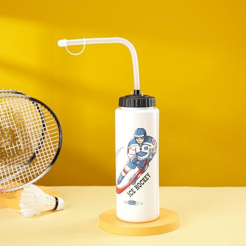 Holdes Gourde de 1 Litre Anti-Fuite, Bouteille d'eau de Hockey sur Glace avec Grande capacité, Bouteilles d'eau Portable de Football avec Embout allongé pour Ceux Qui Aiment Le Sport