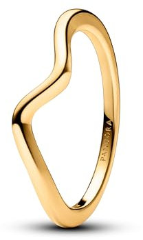 PANDORA Timeless Polierte Welle Ring mit vergoldeter Metalllegierung, Größe 54, 163095C00-54