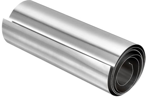 sourcing map Rollo de Lámina de Acero Inoxidable 304, 0.2mm x 150mm x 1m, Acabado Pulido, Placa de Metal para Manualidades, Equipos Electrónicos, Tono Plateado
