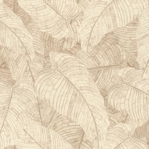 Rasch Amara 720556 Papier peint intissé avec motif moderne de feuilles Beige Motif feuilles tropicales botaniques