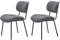FJORDFORM Esszimmerstühle 2er Set, Küchenstuhl, Polsterstuhl, Wohnzimmerstuhl Sessel mit Rückenlehne, Sitzfläche aus Polyester, Metallbeine, Polyester, dunkelgrau