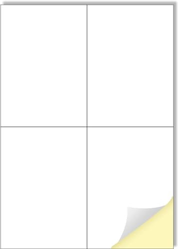 Firavggu 35 Blatt Etiketten Selbstklebend Bedruckbar auf DIN A4 Bögen 144 Stück 105 x 148,5mm Aufkleber Papier zum Bedrucken Mattweiß Druck Papier Klebeetiketten für Inkjet Laser Drucker