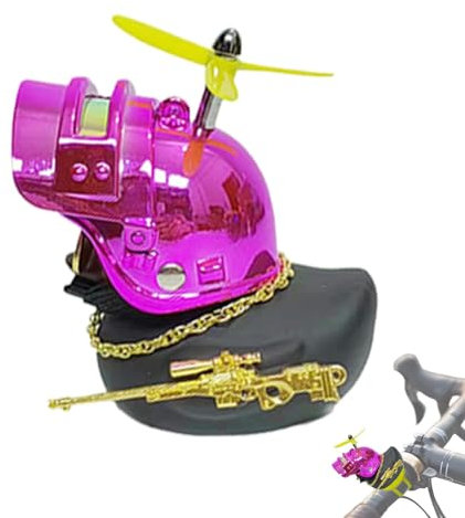 Enten-Fahrradklingel, Enten-Auto-Ornament - Autoschmuck Coole Brille Ente - Motorrad-Lenker-Ente, Auto-Armaturenbrett-Dekorationen für Motorrad, Fahrrad