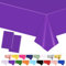POPOYU 2Pcs Nappe Violet Profond Plastique,54x108 Pouces Nappe Rectangulaire Violet Profond Nappe Anniversaire,Nappe Imperméables Table Fête Protection pour Noël Picnic,Anniversaire,Fête Décoration