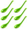 Cucharas de arroz para sopa de fideos ramen, cucharas rojas para servir, sopa china Won Ton (6, verde)