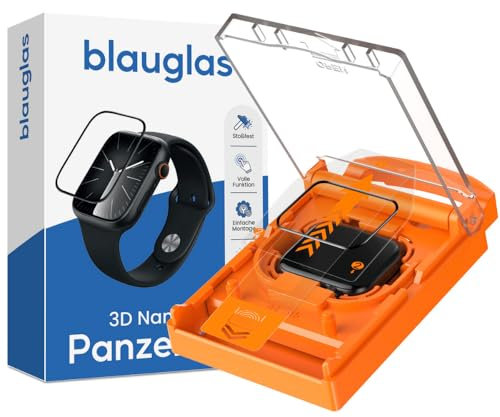 blauglas Panzerfolie 2 Stück für Apple Watch Series 4,5,6,SE inkl. Montagebox (40mm)