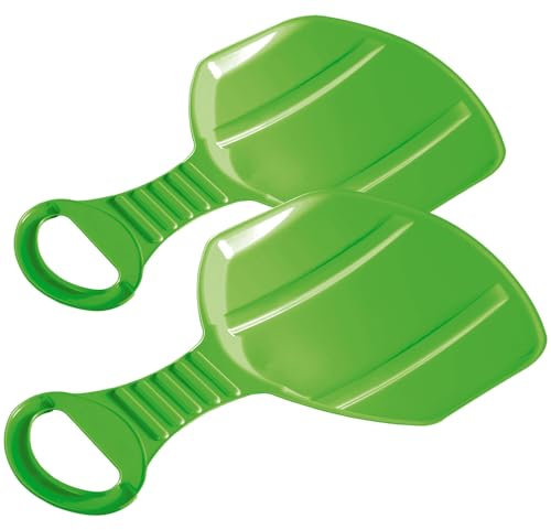Tymar Schneerutscher, Schlittenbrett, Poporutscher mit Griff, Sitzschlitten Plastik (Kid; Grün (2 Stück))
