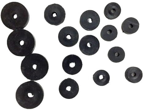 Flat Rubber Tap Washers Assorted UK sizes 3/8”, 3/4”, 1/2 Black O Rings Rubber Assorted Washer Plumbing Washers Sink or Bath Taps Basin Shower Seal Drip Pack of 15.