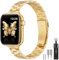 Damen Schlankes Metall Armband Kompatibel mit Apple Watch 38mm 40mm 41mm 42mm 44mm 45mm 46mm 49mm, Edelstahl Armband mit Installationswerkzeug für iWatch Ultra 2, SE Serie 10/9/8/7/6/5/4/3/2/1