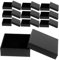 Cabilock 10 Stück Schachtel Schmuckverpackungskarton ring hochzeitsgeschenk box Halskettenbox Ringkästchen für Schmuck Trauring kleine schwarze Kisten Blackboxen Flanell