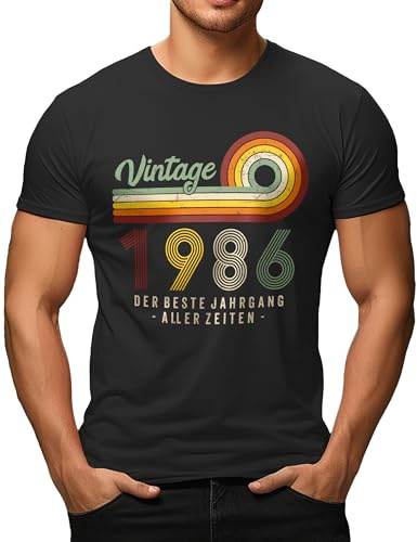 Herren T-Shirt für Männer zum 40. Geburtstag | Original seit Jahrgang 1986-40 Jahre zur Perfektion gereift im angesagten Vintage Retro Style
