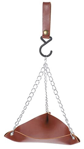 Milisten Kolibri-Feeder Papagei Vogelhäuschen hängen Vogelkäfig Huhn vogelfutterspender vogelfutterhäuschen schaukel praktischer Bid-Feeder Futterstelle für Wildvögel Leder Brown