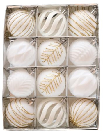 Osmond 12PCS 6CM Christmas Ball Ornaments Tree Decorations for Holiday Wedding Christmas Tree Decoration Hanging Ball D