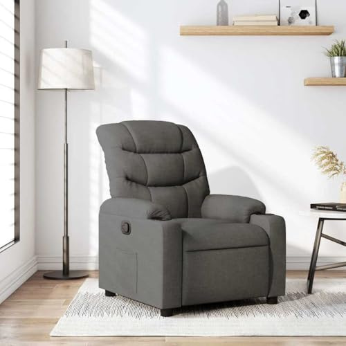 Refined Sessel mit Liegefunktion Fernsehsessel Verstellbare Rückenlehne Fußteil Liegesessel Ruhesessel Polstersessel Relaxsessel Dunkelgrau Stoff