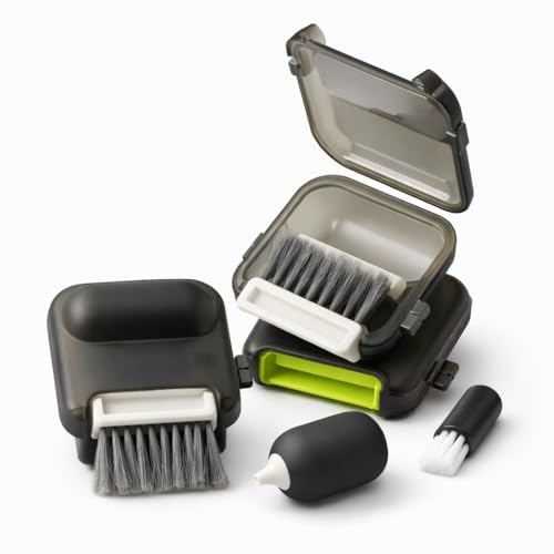 Generisch Elektronik Reinigungsset 4-in-1 – Tastaturreiniger mit rotierender Bürste, Blasebalg & Mini-Bürste, inkl. Aufbewahrungsbox – für Keyboard, Laptop, PC, Kopfhörer, Kamera