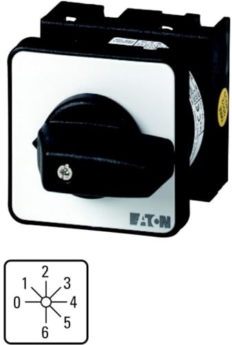 Eaton T0-3-8244/E Step Switch, Contacts 6, 20 A, Indicator Plate 0-6, 45°, 6 Steps, 45°, Recessed Mount
