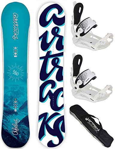 AIRTRACKS Snowboard Set - Tabla ORBELUS Lady 155 - Fijaciones Master W M - SB Bag