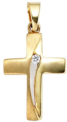 Jobo Damen-Anhänger Kreuz aus 8 Karat 333 Gold mit Zirkonia
