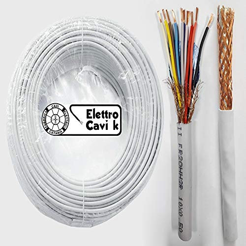 CAVO SCHERMATO FR2OHH2R 10x0,50 mm² GOMMATO ANTIFIAMMA MULTIPOLARE FLESSIBILE 10 POLI 10 METRI - MARCA ELETTRO CAVI K