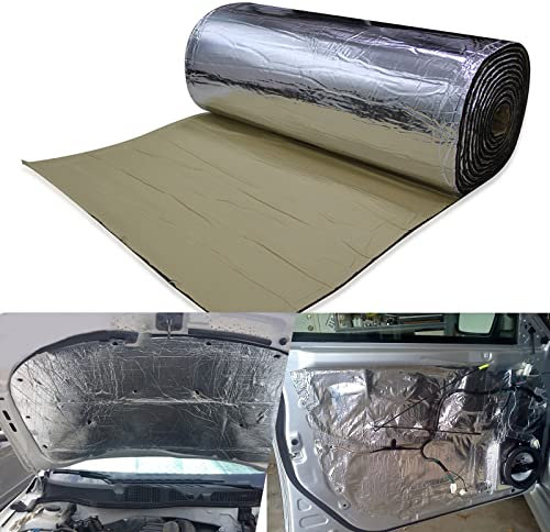 1M x 2M Tapis de voiture isolant 10 mm, isolation thermique et sonore, modération du bruit acoustique du moteur, imperméable, protection contre chaleur et humidité