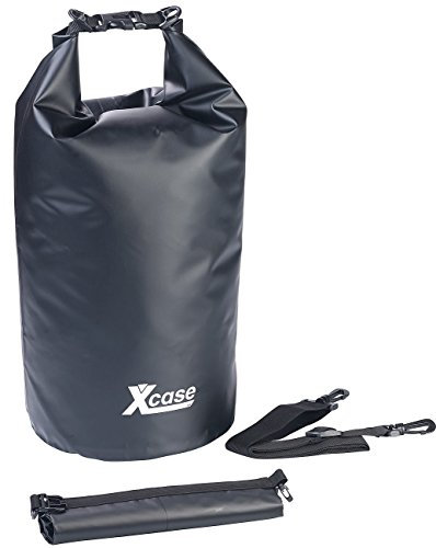 Xcase Wasserfester Seesack: Wasserdichter Packsack, strapazierfähige Industrie-Plane, 20l, schwarz (Dry Bag Beutel, Dry-Pack, Reisetasche)