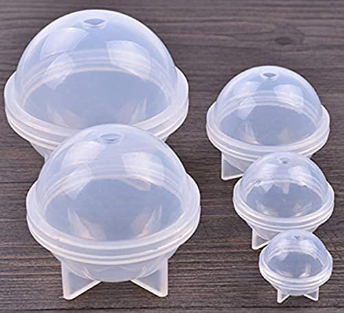 5 pcs/lot de Sphère de boule Sphère Presse-papier Moule en silicone, pour polymère, argile, travaux manuels, résine époxy, confection de bijoux