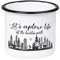MUGSY Emaille Tasse, Let’s Explore Life Wald-Motiv, 300ml, bruchfest & leicht, Outdoor Becher